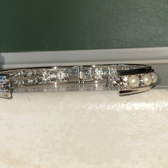Camrose & Kross JBK Faux Pearl & Crystal Plated Silver-Tone Metal Bracelet - Picture 6 of 12